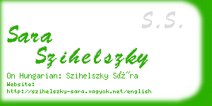 sara szihelszky business card